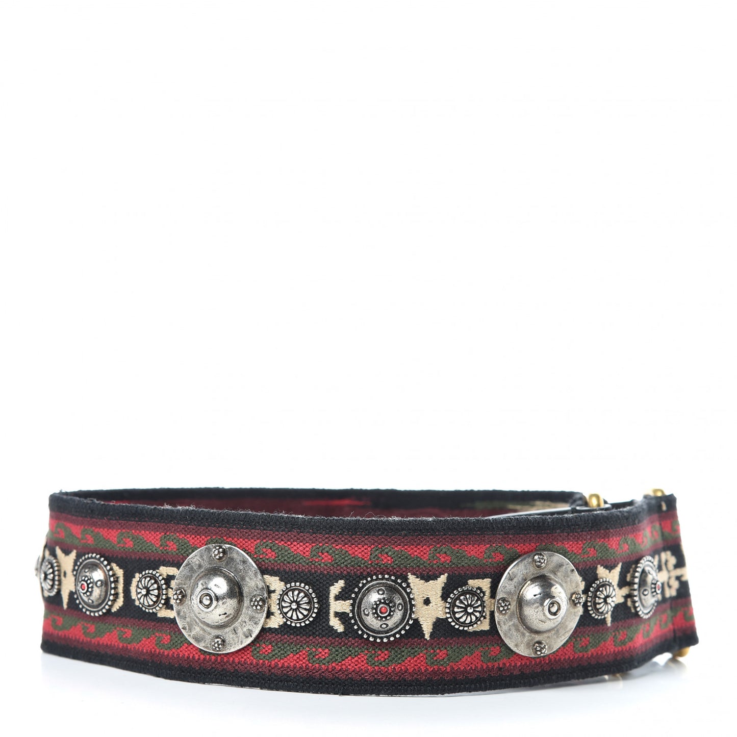 Canvas Embroidered Studded Bohemian Shoulder Strap Red