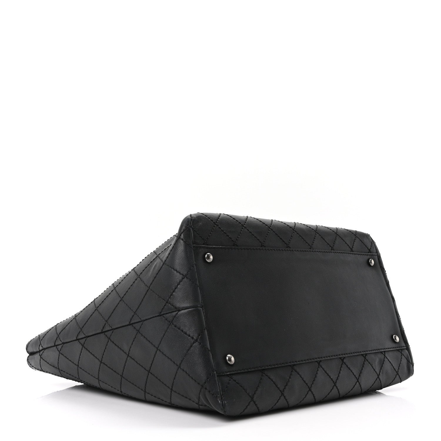 Chanel Calfskin Stitched Large Shopping Tote Black 4 of 10