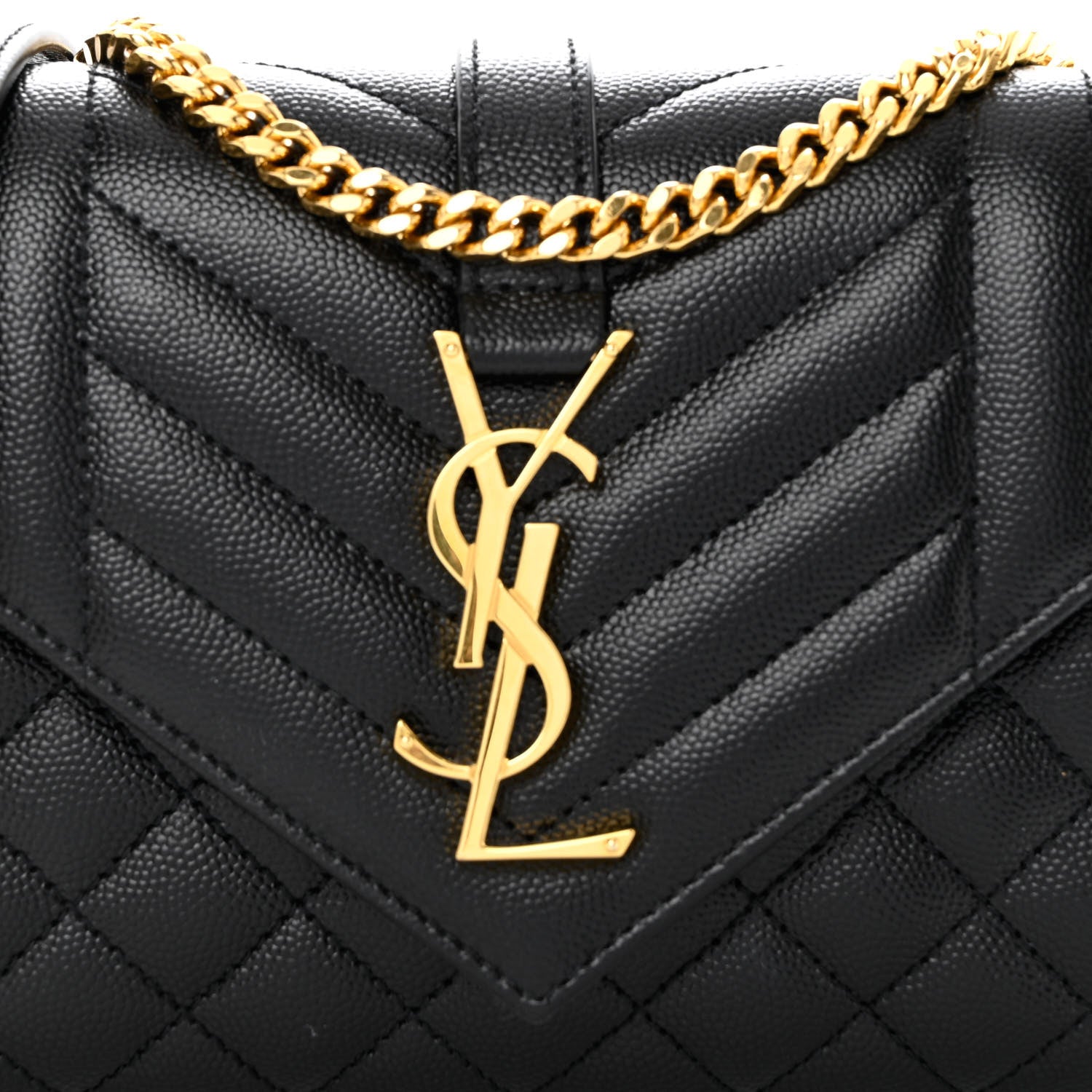 Saint Laurent Grain De Poudre Textured Mixed Matelasse Triquilt Small Monogram Satchel Black 8 of 11