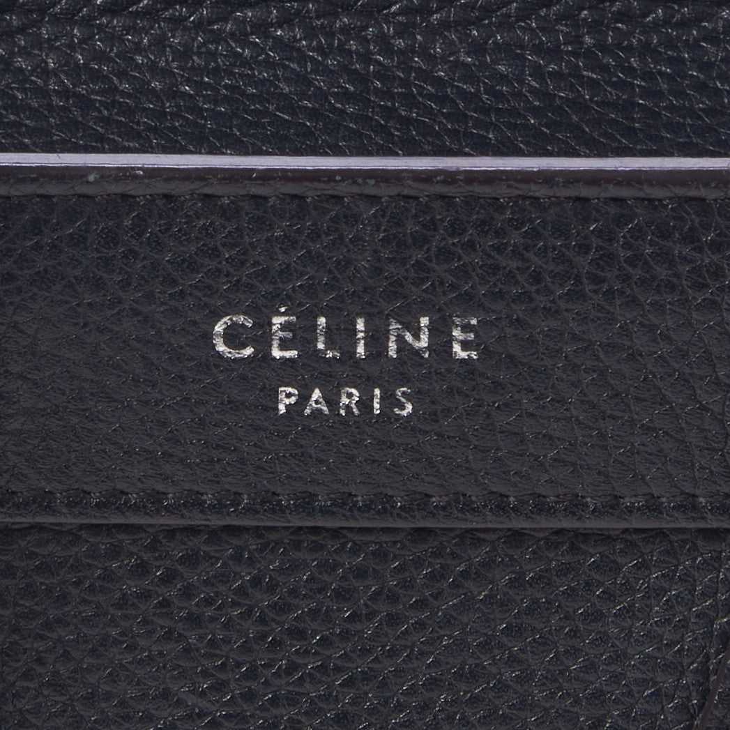 Celine Drummed Calfskin Nano Luggage Black 7 of 9