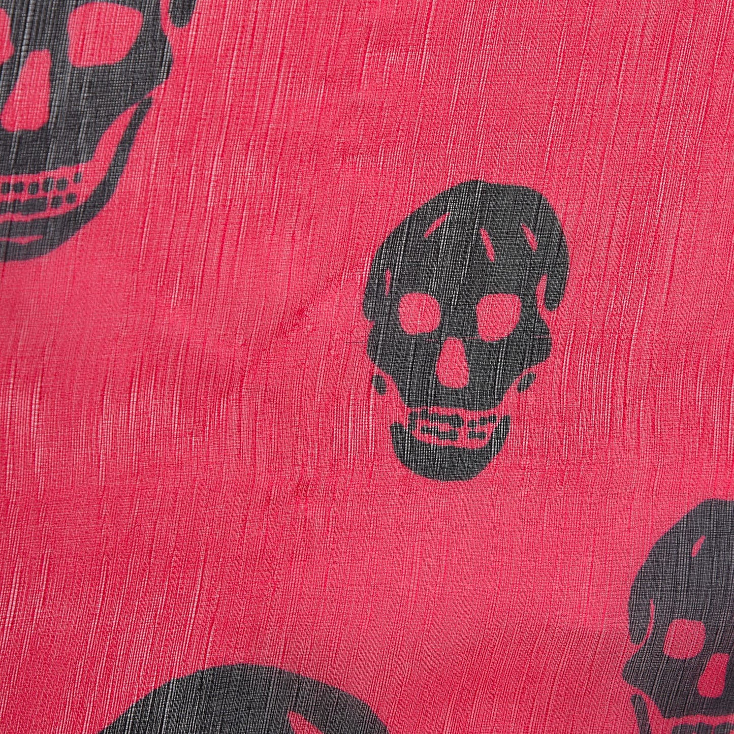 Silk Chiffon Skull Scarf Pink Black