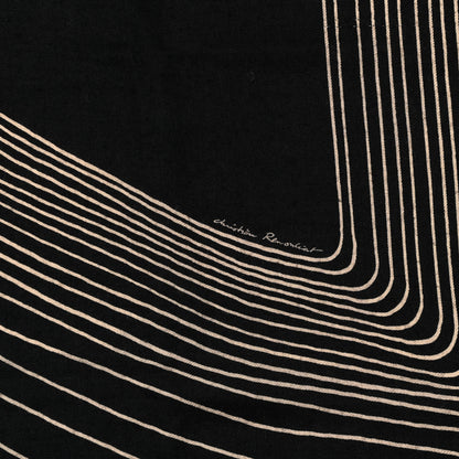 Hermes Cashmere Silk Pegase Paysage Shawl 140 Black Beige 6 of 6