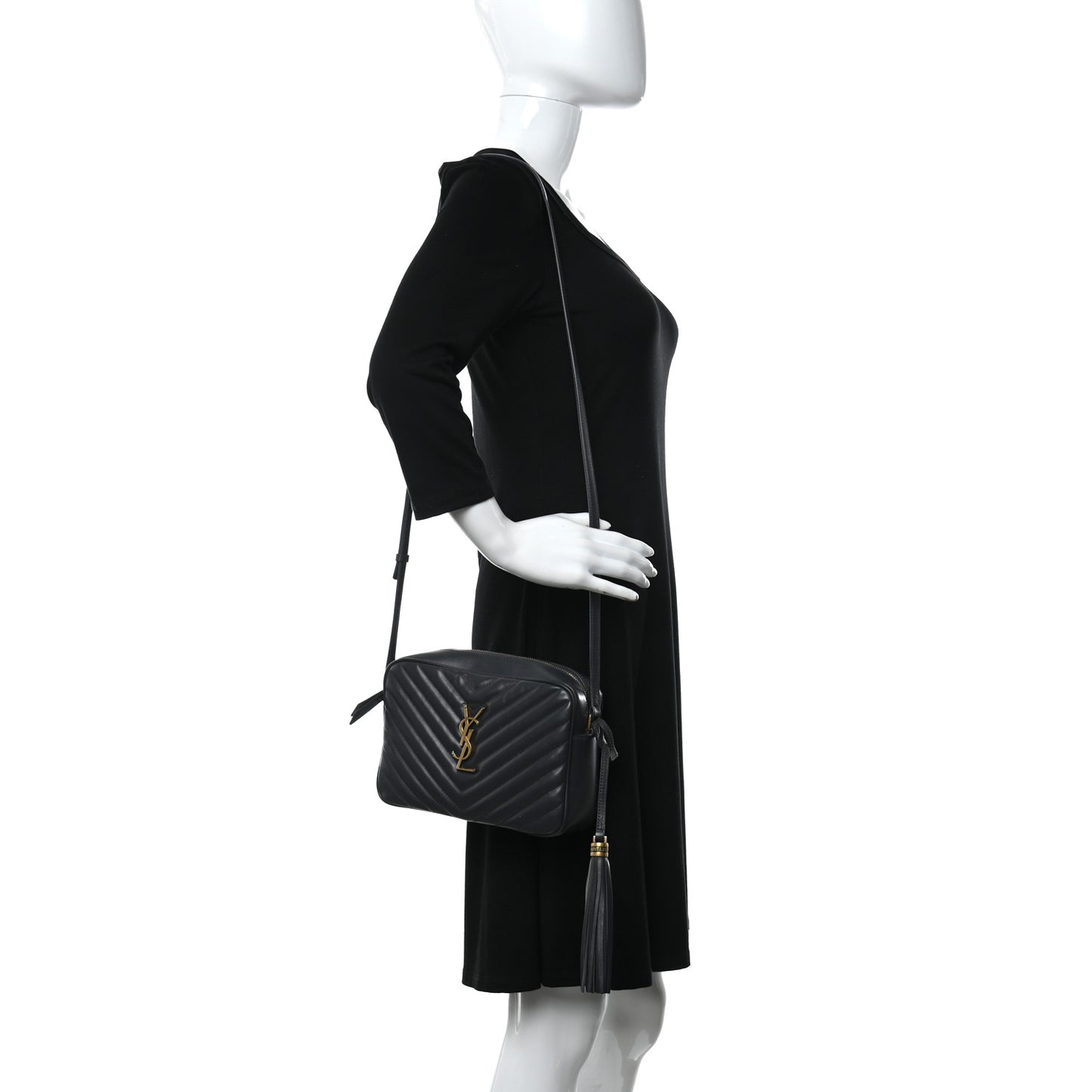 Calfskin Matelasse Monogram Lou Camera Bag Black