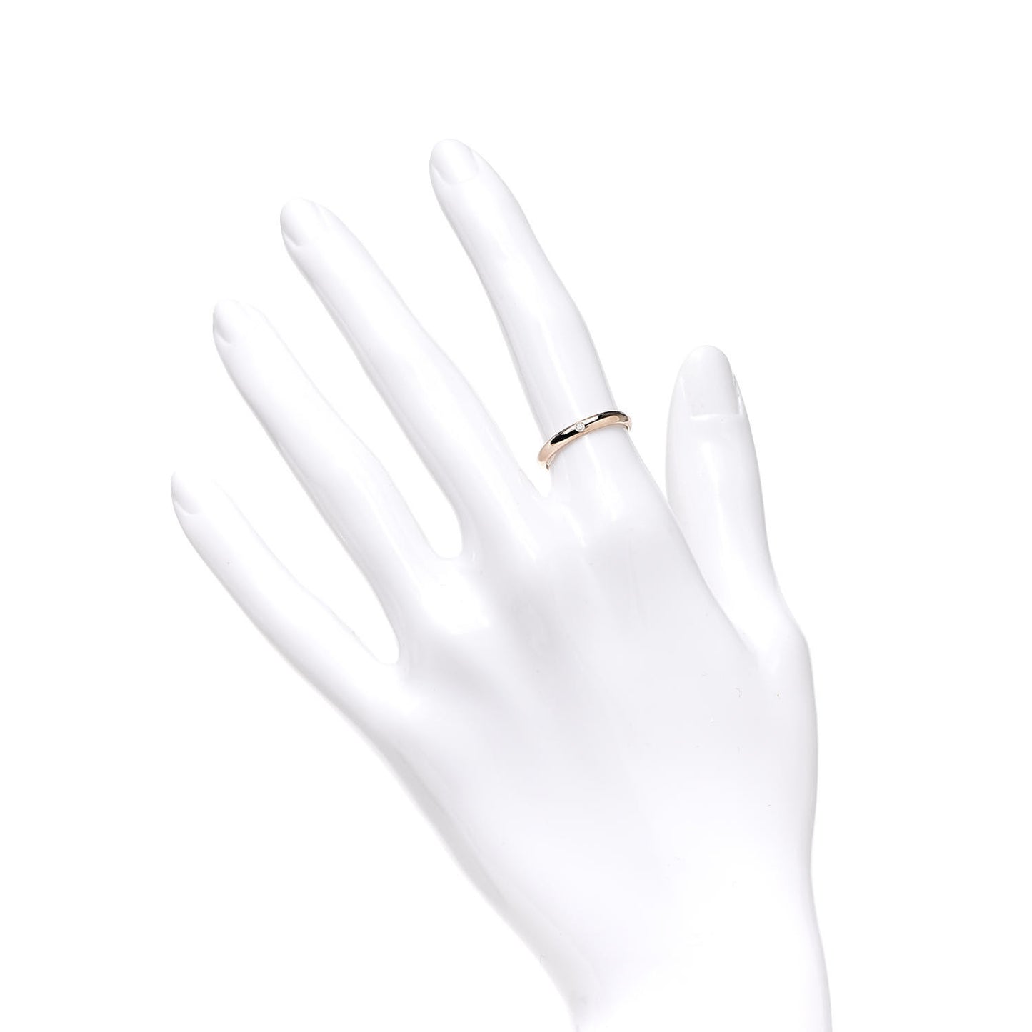 18K Pink Gold Diamond 2.6mm 1895 Wedding Band Ring 49 4.75