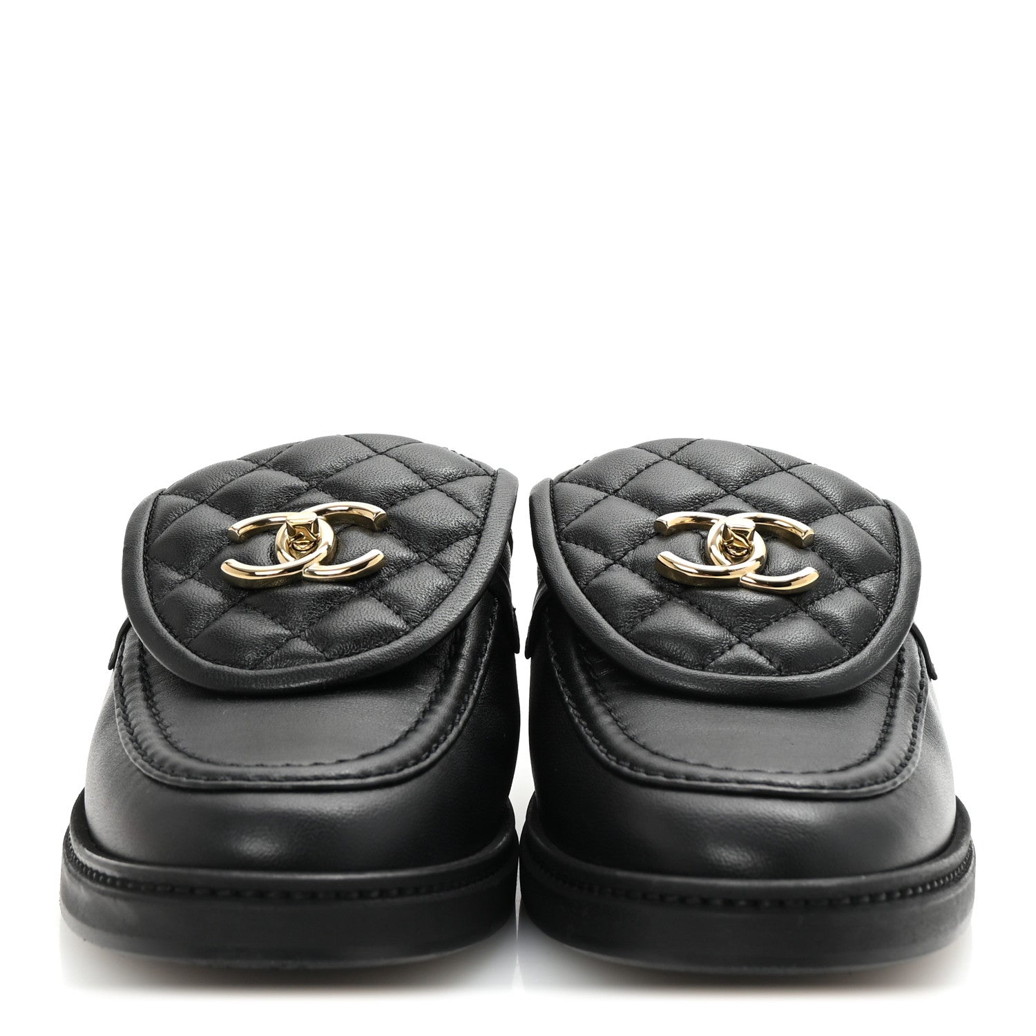 Chanel Lambskin Quilted CC Turnlock Mules 39 Black 3 of 10