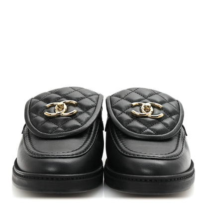 Chanel Lambskin Quilted CC Turnlock Mules 39 Black 3 of 10
