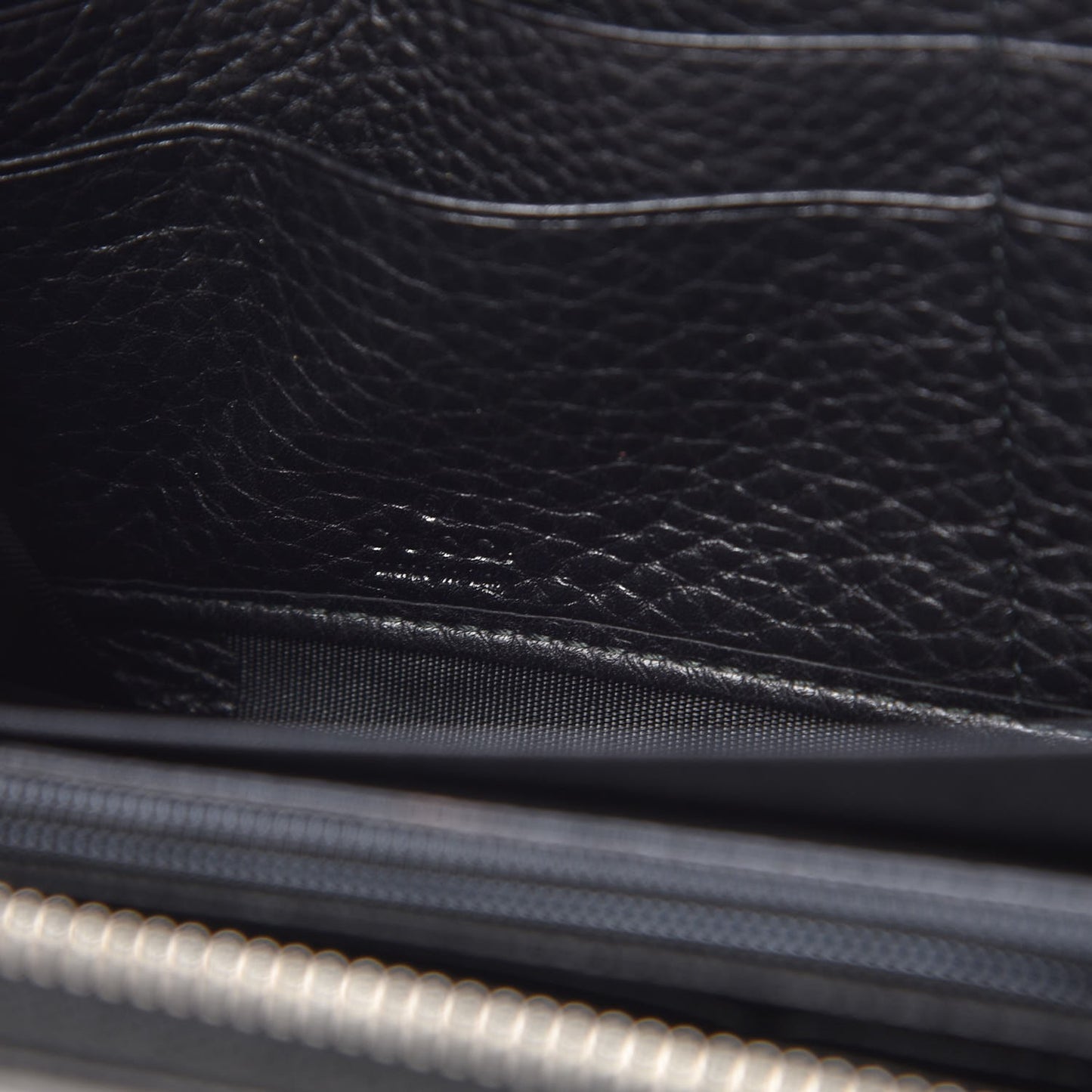 Pebbled Calfskin Studded Soho Zip Around Wallet Black
