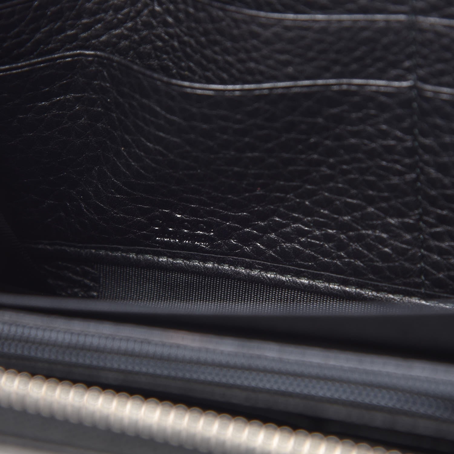 Gucci Pebbled Calfskin Studded Soho Zip Around Wallet Black 6 of 7