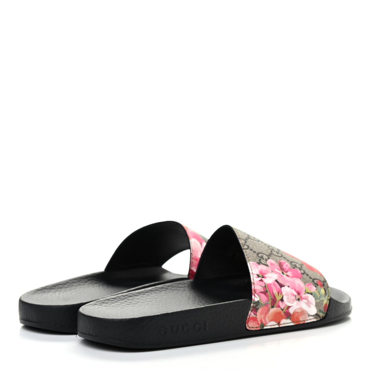 GG Supreme Monogram Blooms Slide Sandals 38 Beige Multicolor