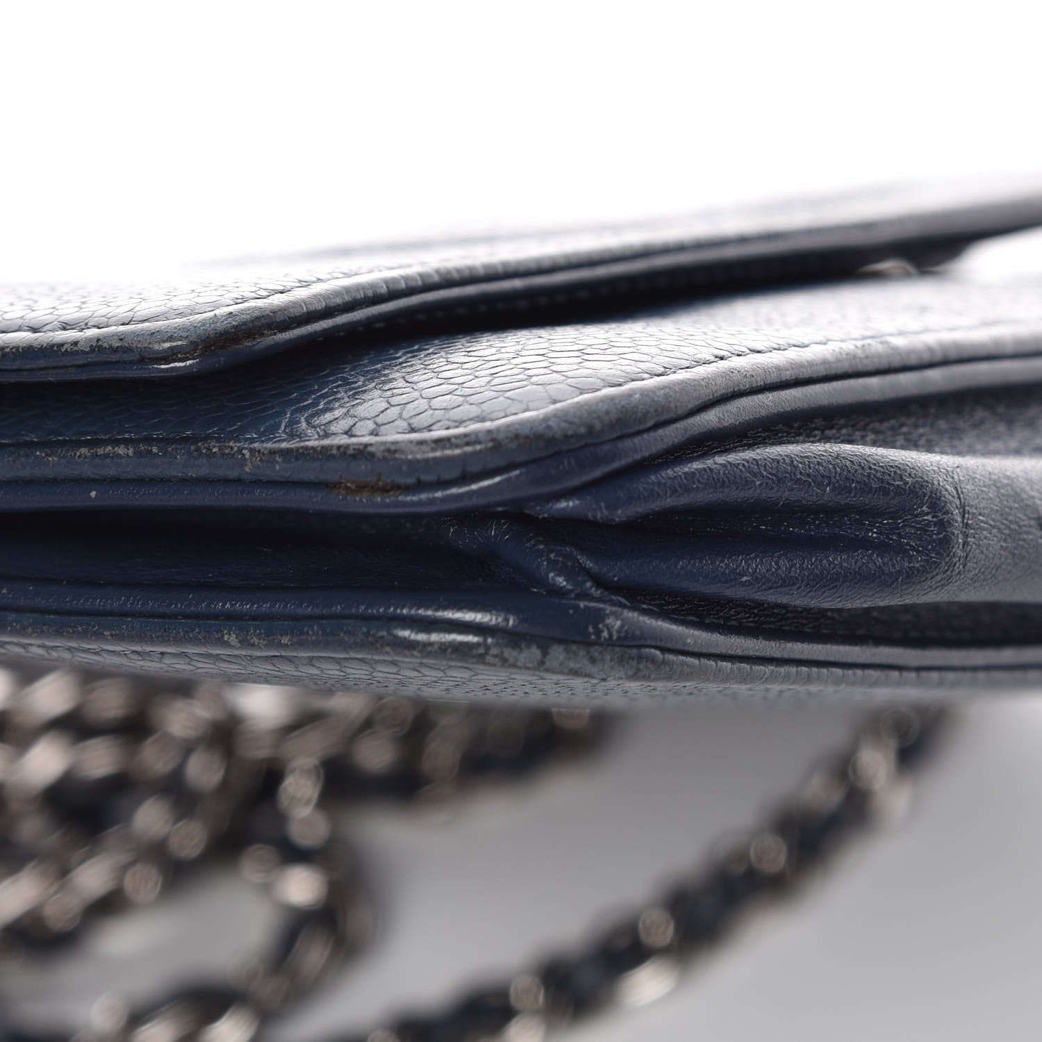 Chanel Caviar Timeless CC Wallet On Chain WOC Blue 9 of 13