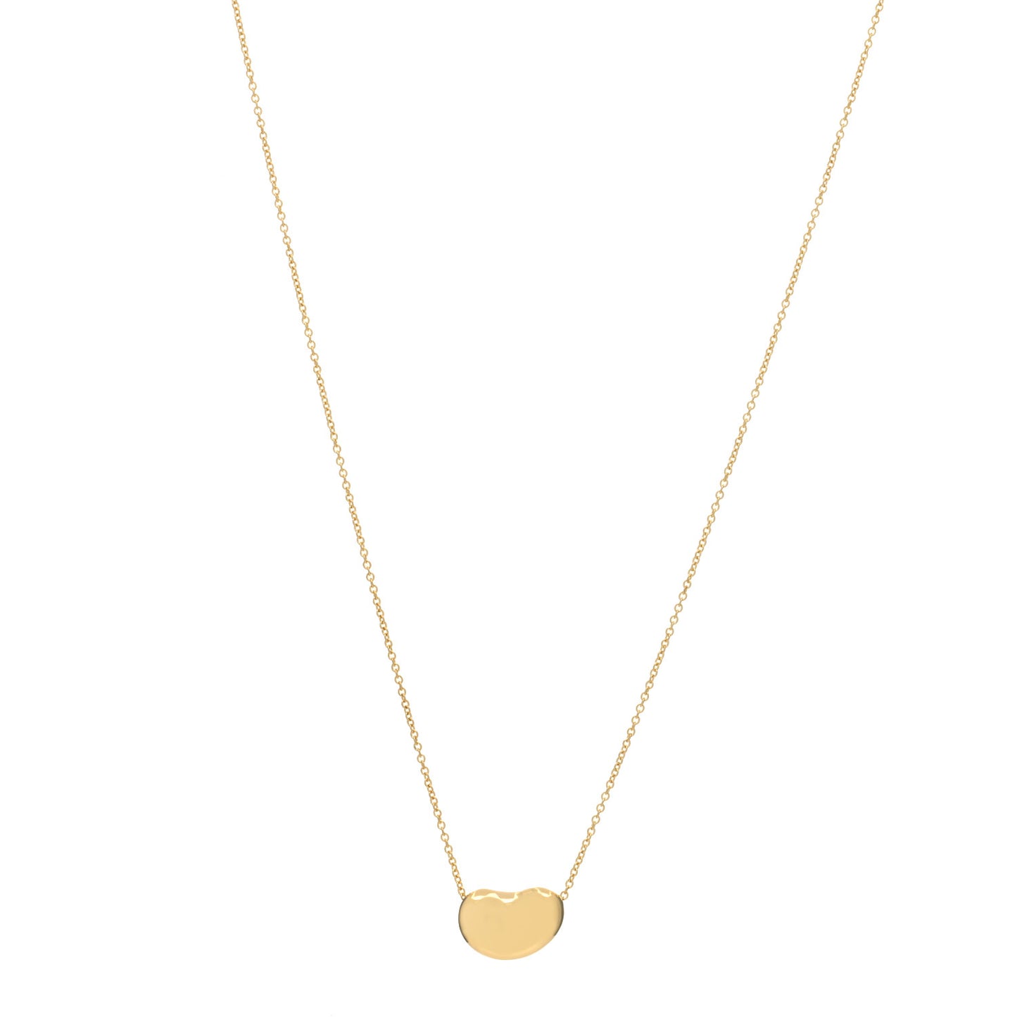 18K Yellow Gold 14mm Elsa Peretti Bean Pendant Necklace