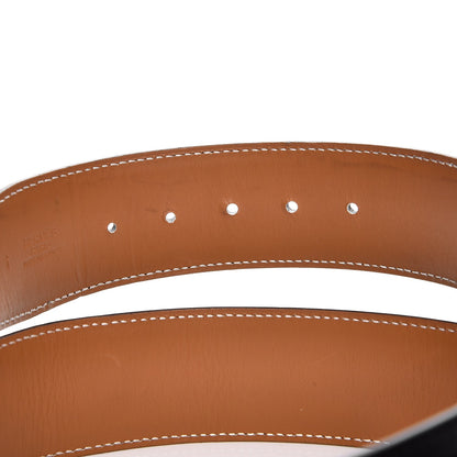 Hermes Box Chamonix 42mm Constance Reversible H Belt 100 Noir Natural 6 of 9