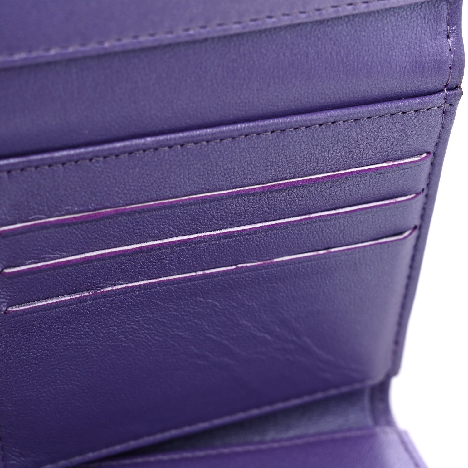 Chanel Iridescent Lambskin Quilted Compact Flap Wallet Purple 11 of 12