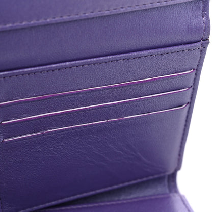 Chanel Iridescent Lambskin Quilted Compact Flap Wallet Purple 11 of 12