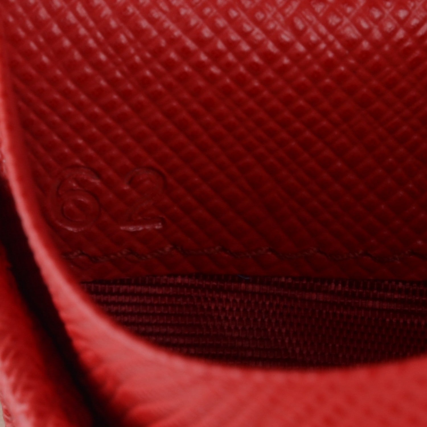 Prada Saffiano Metal Compact Wallet Red 7 of 7