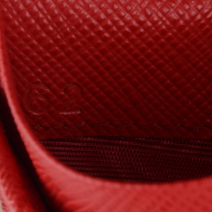 Prada Saffiano Metal Compact Wallet Red 7 of 7