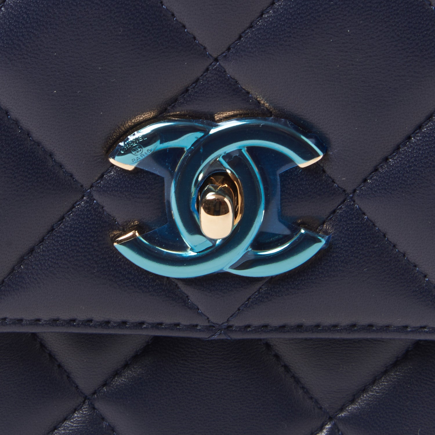 Chanel Lambskin Quilted Medium Trendy CC Flap Dual Handle Bag Navy Blue 7 of 9