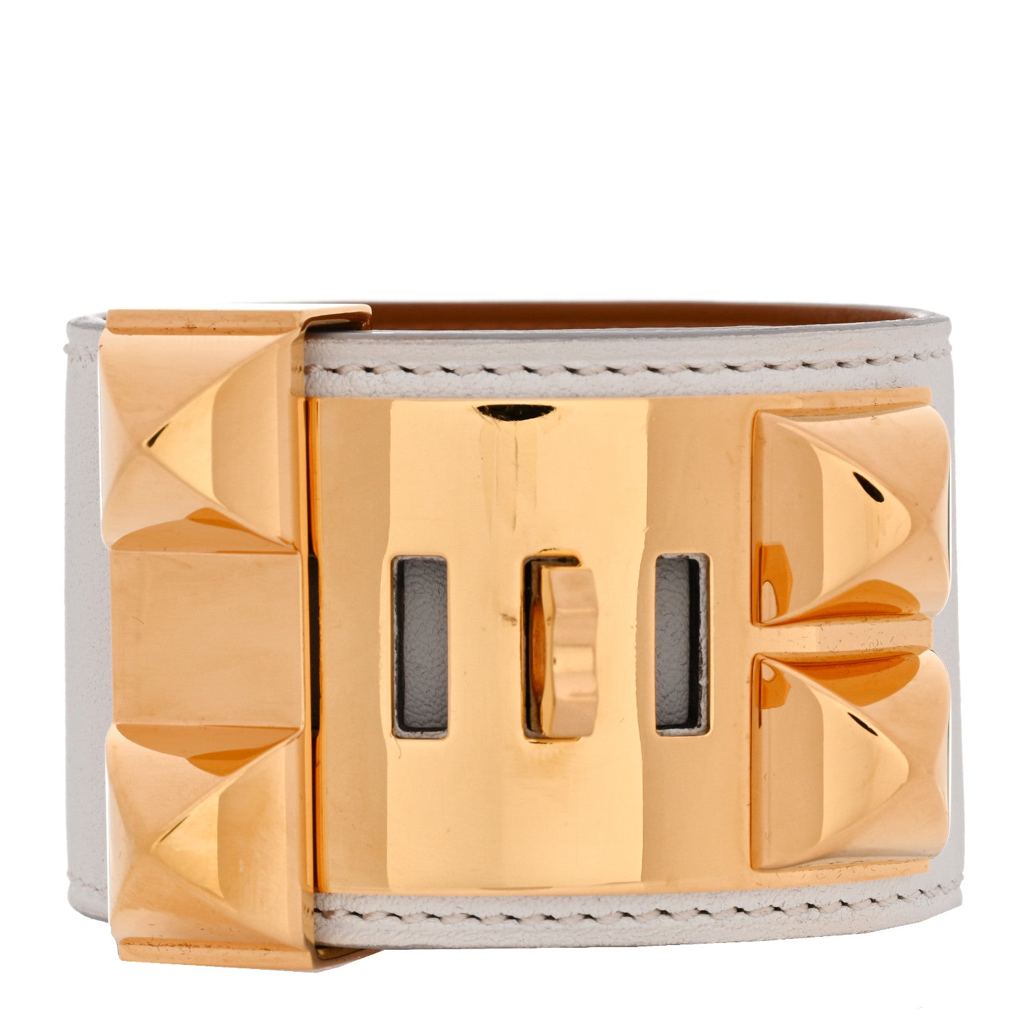 Hermes Swift Collier de Chien CDC Bracelet T2 Craie 3 of 7