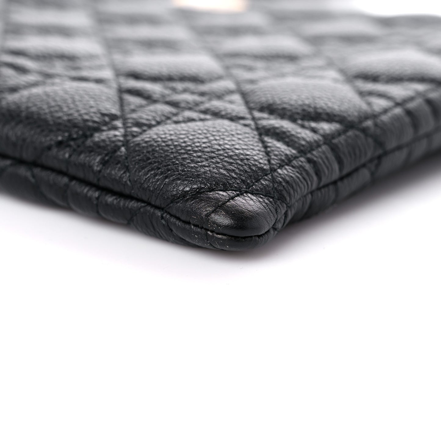 Supple Calfskin Cannage Large Caro Daily Pouch Black