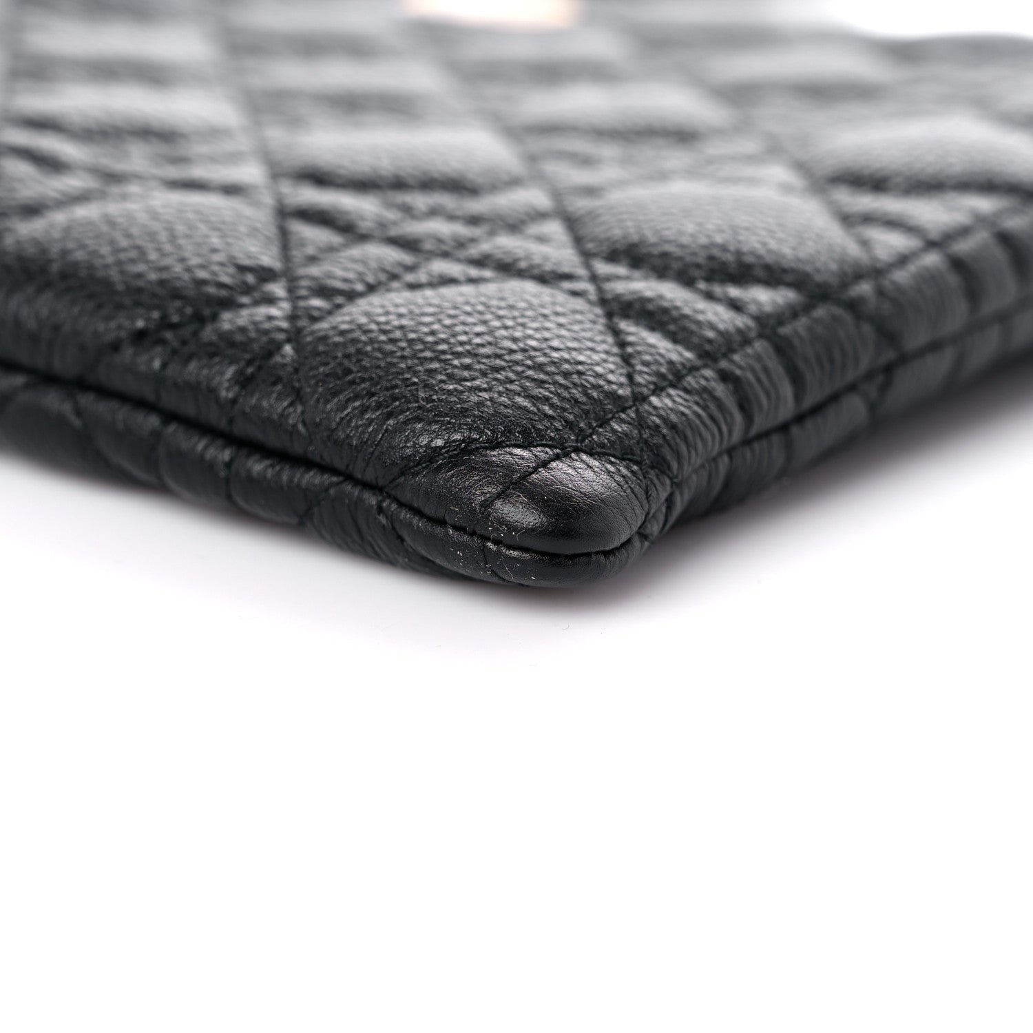 Christian Dior Supple Calfskin Cannage Large Caro Daily Pouch Black 8 of 9