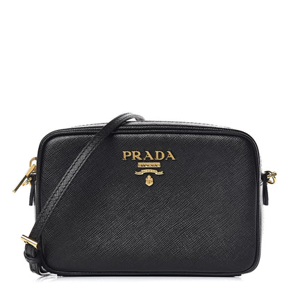 Prada Saffiano Lux Small Camera Crossbody Bag Black 1 of 9