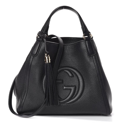 Gucci Pebbled Calfskin Small Soho Shoulder Bag Black 1 of 9