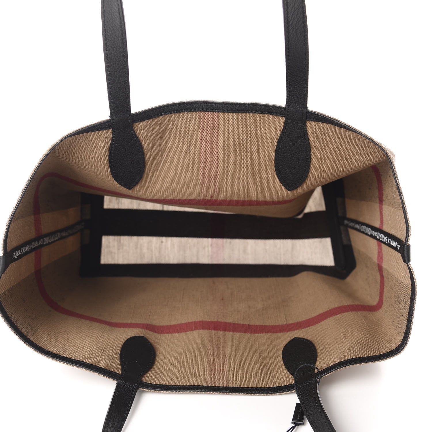 Burberry Coated Canvas Mega Check Medium Doodle Tote Black 5 of 9