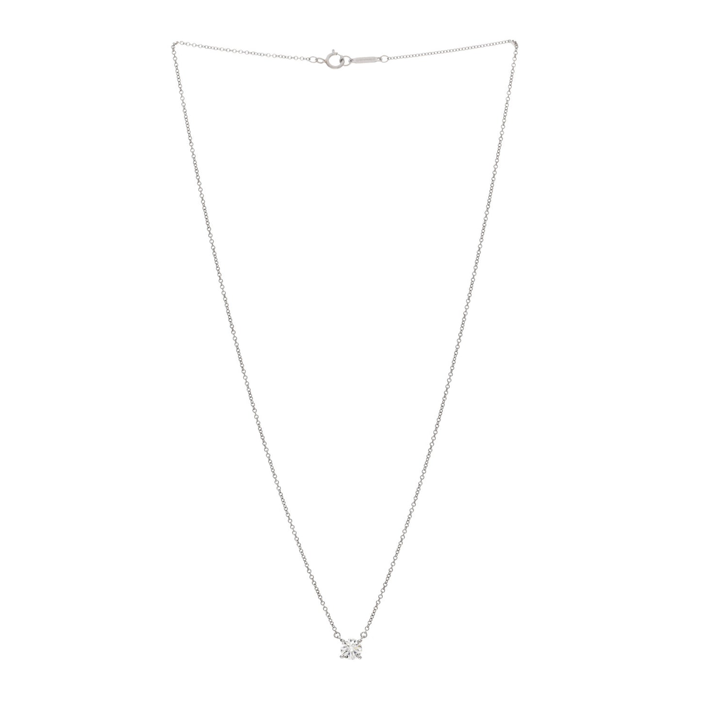 Platinum Diamond .58ct Solitaire Pendant Necklace
