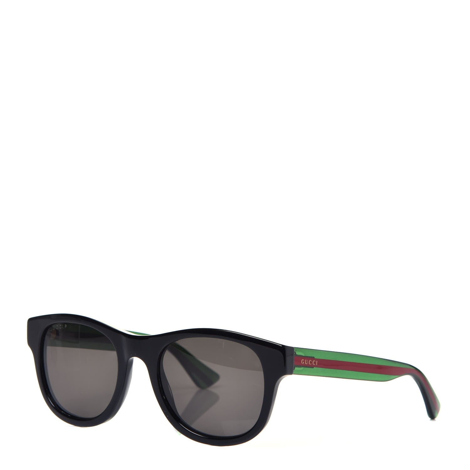 Gucci Acetate Web Sunglasses GG 0003S Black Green 1 of 7