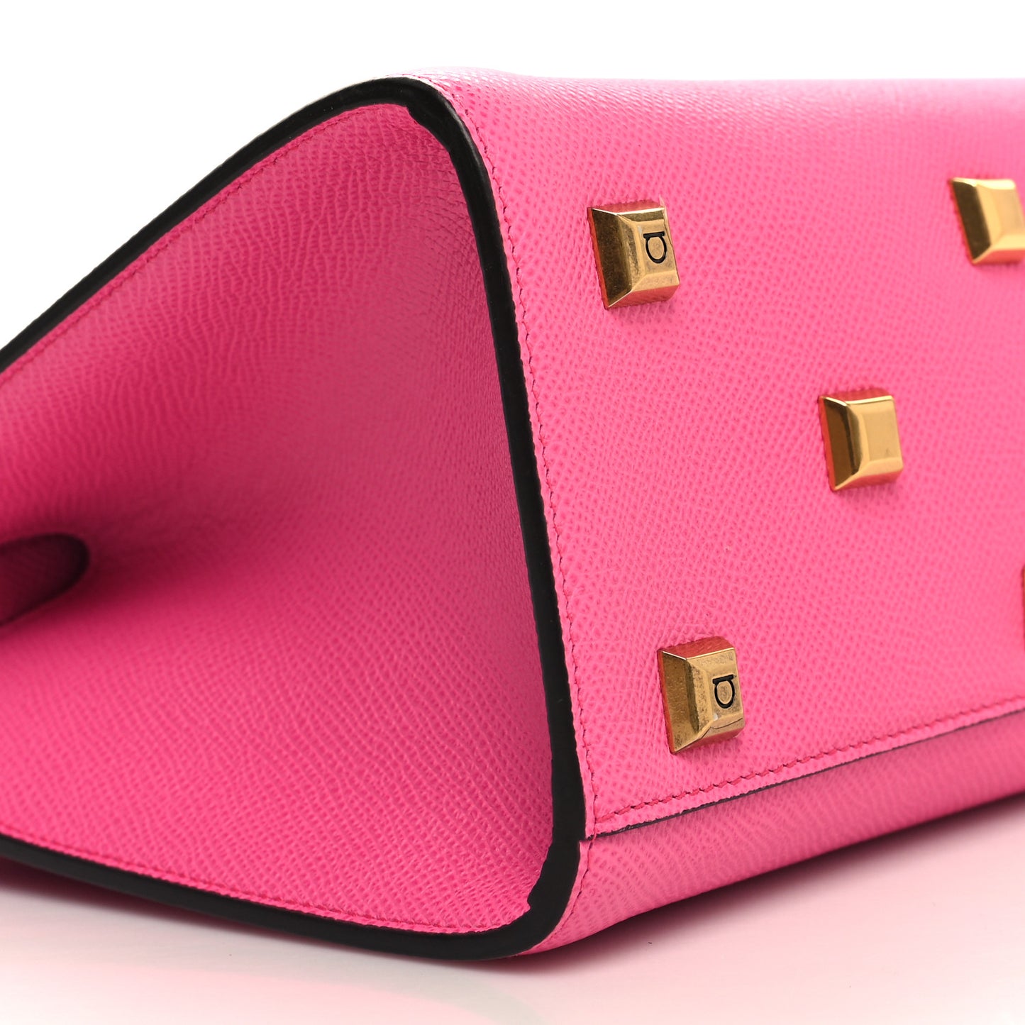 Hammered Calfskin Small The Studio Box Bag Hot Pink