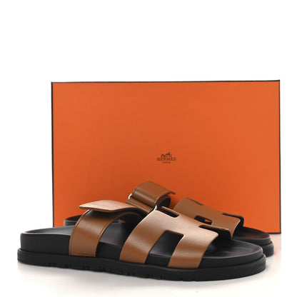 Hermes Calfskin Womens Chypre Sandals 39 Naturel 10 of 10