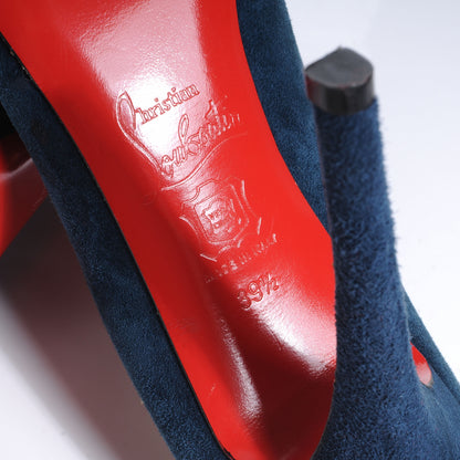 Christian Louboutin Suede Lapino Booties 39.5 Blue 7 of 9