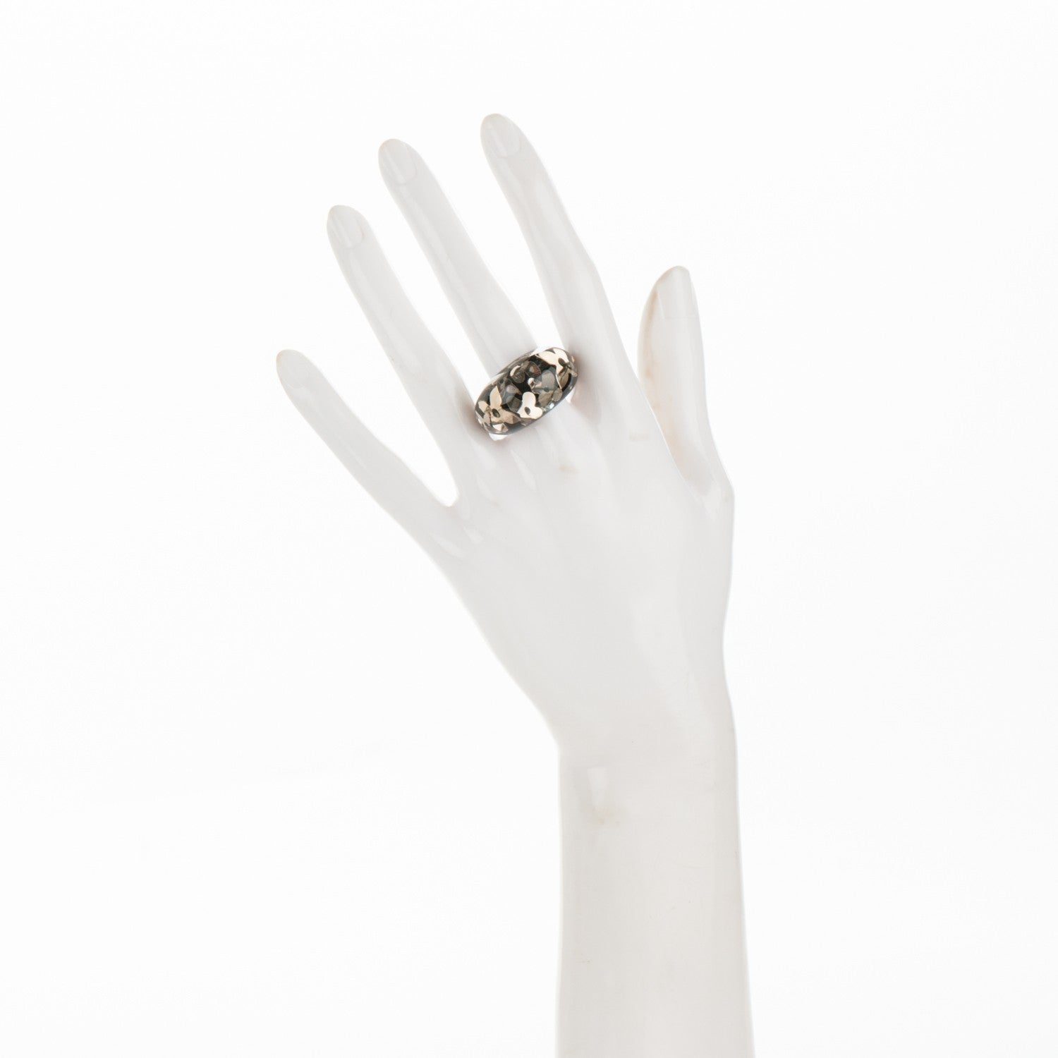 Louis Vuitton Resin Inclusion Ring 7.5 Black 2 of 3