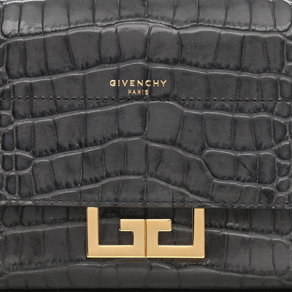 Givenchy Calfskin Crocodile Embossed Eden Mini Top Handle Storm Grey 8 of 10