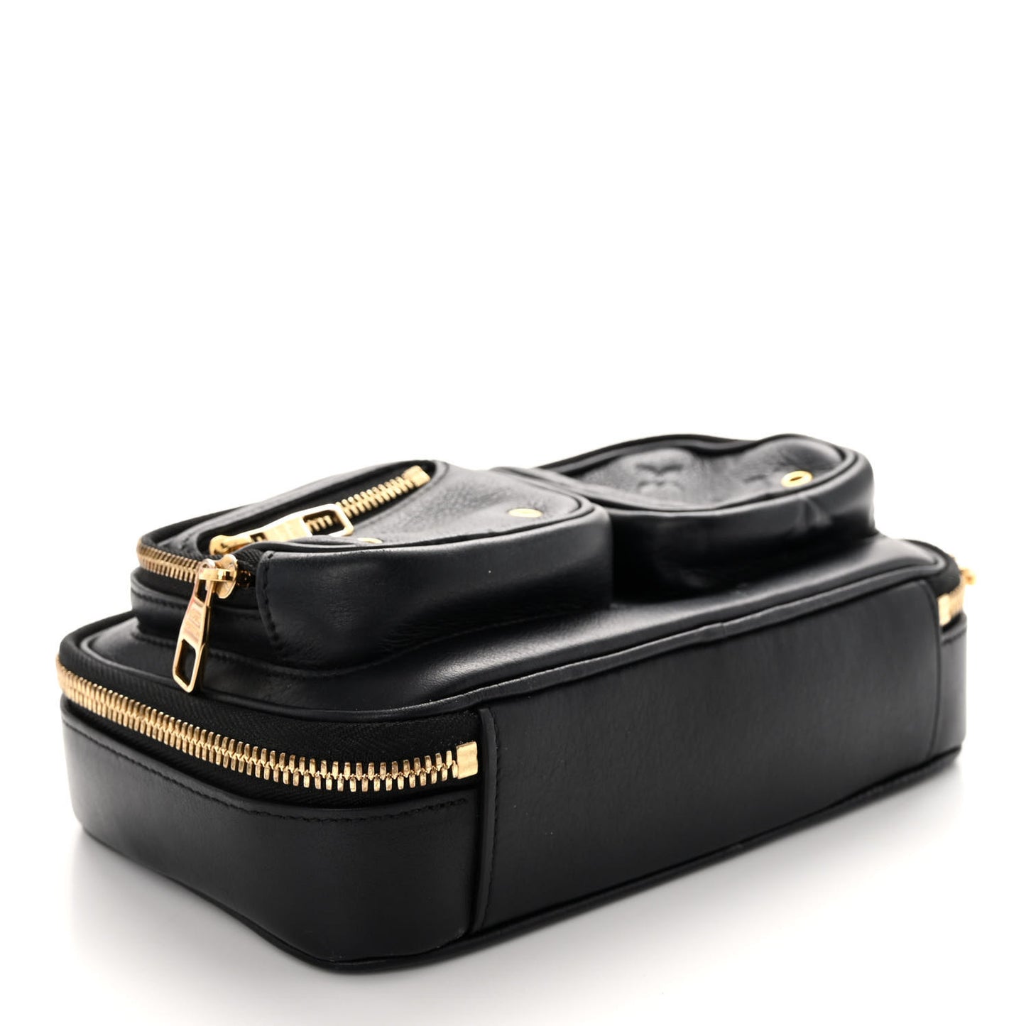 Calfskin Monogram Embossed Utility Crossbody Black