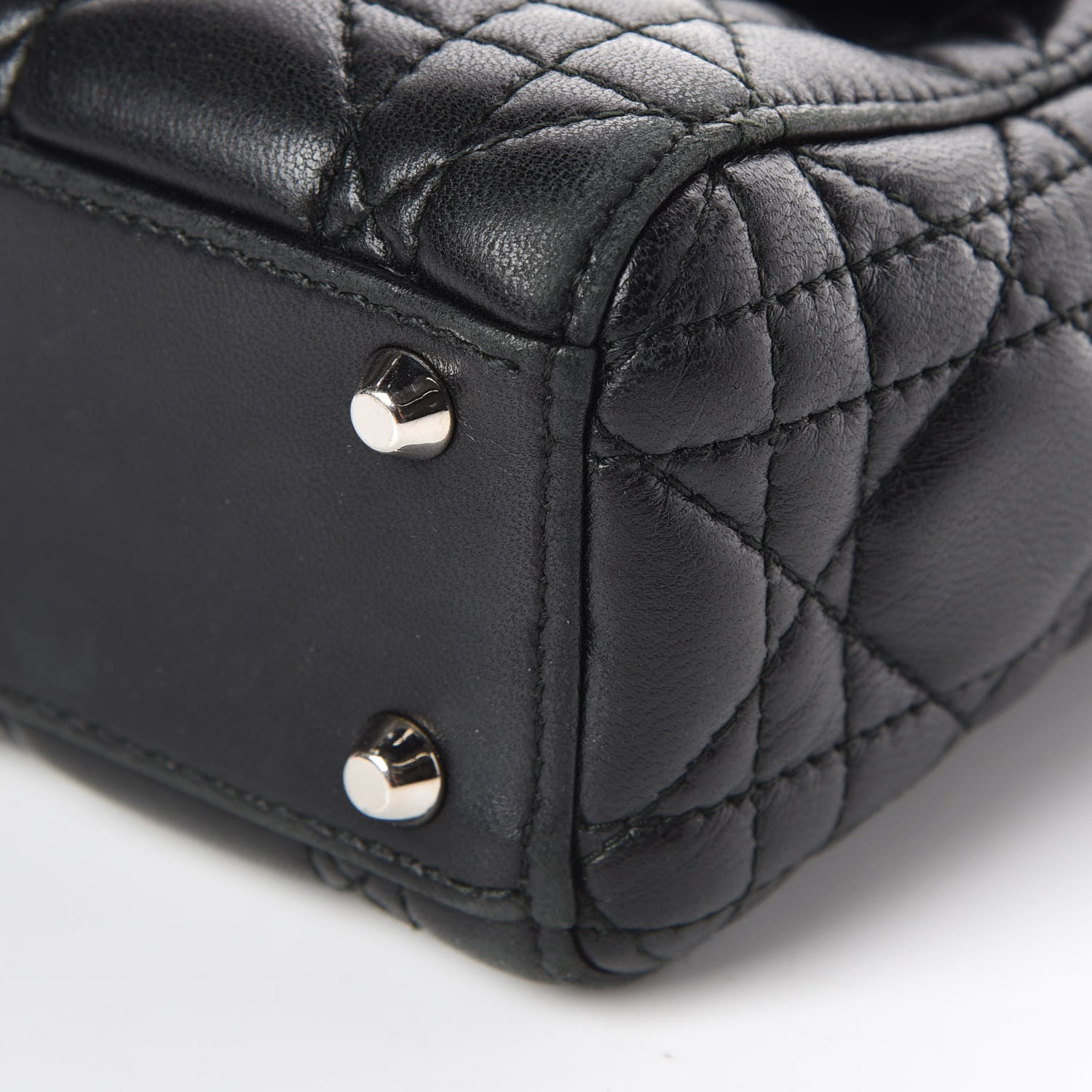 Christian Dior Lambskin Cannage Mini Lady Dior Black 9 of 14