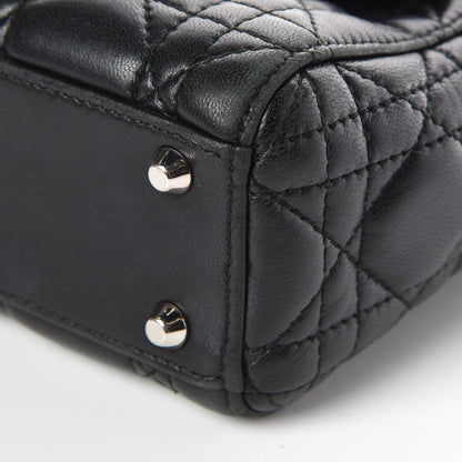 Christian Dior Lambskin Cannage Mini Lady Dior Black 9 of 14