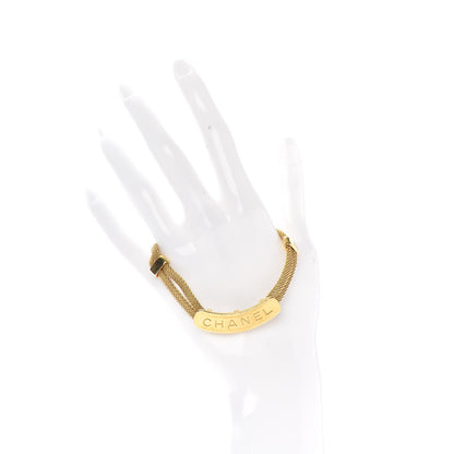 Chanel Metal Plate Logo Chain Bracelet Gold 2 of 4