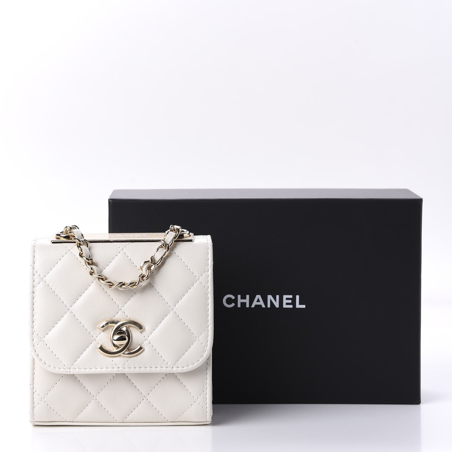 Chanel Lambskin Quilted Mini Trendy CC Clutch With Chain Ecru 11 of 11