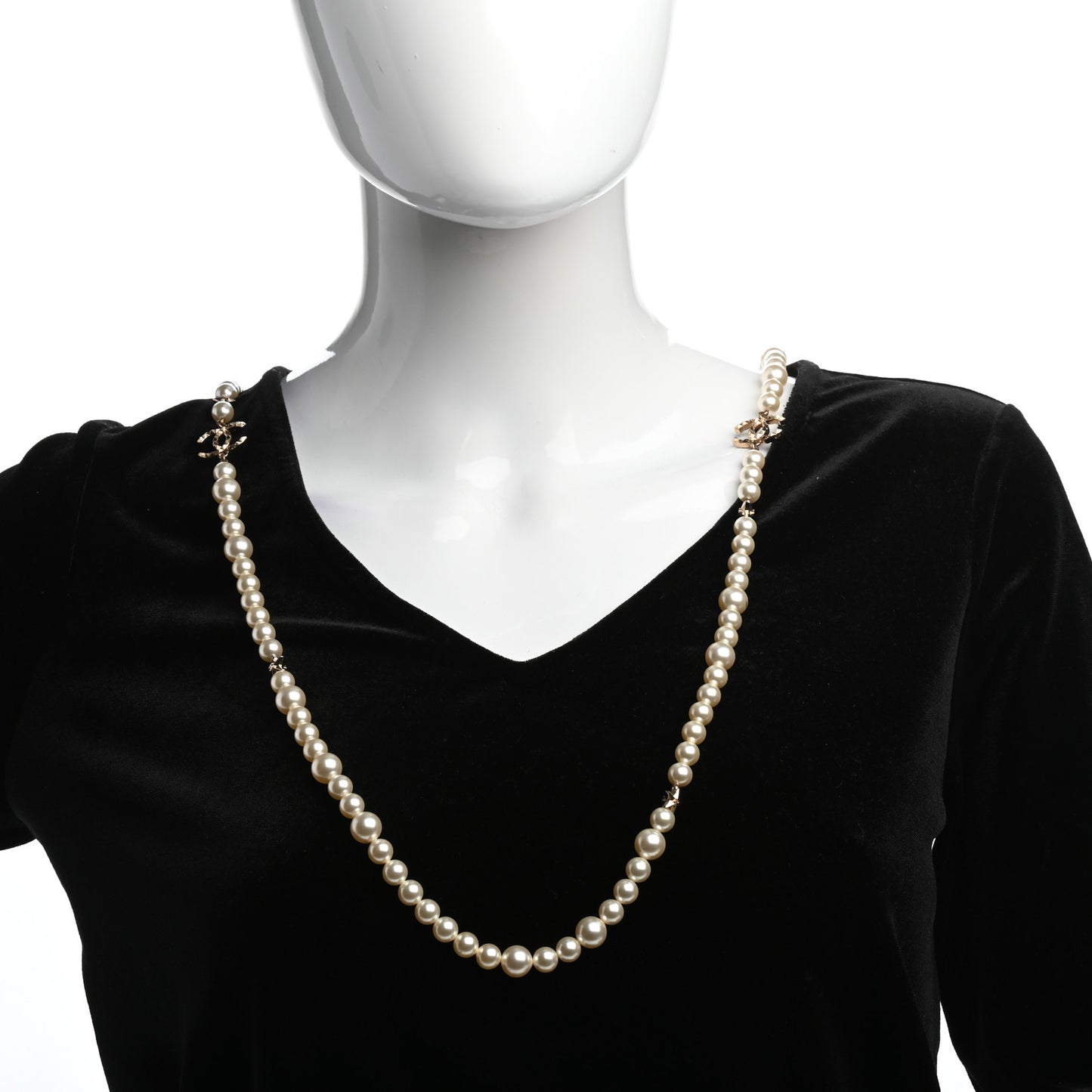 Pearl CC Star Necklace Light Gold