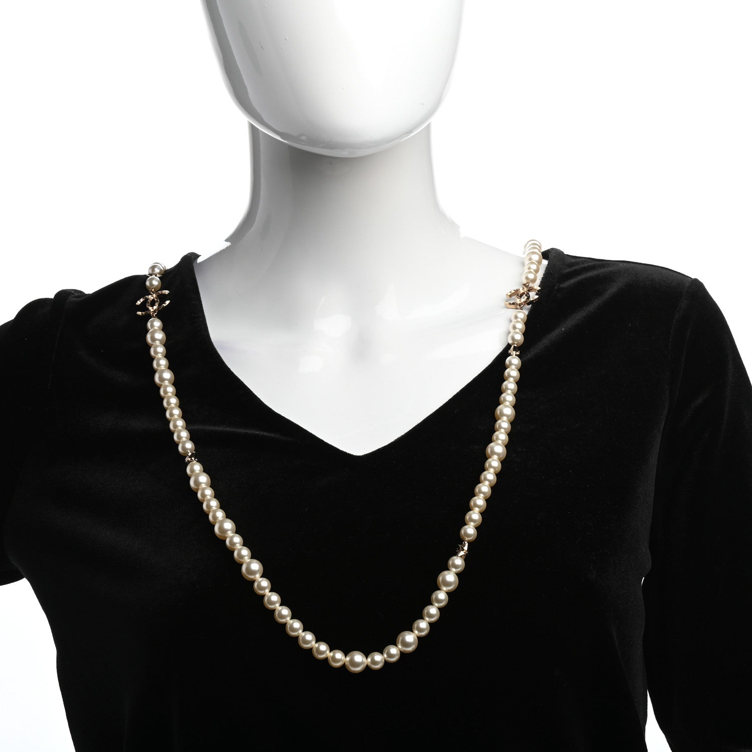 Chanel Pearl CC Star Necklace Light Gold 2 of 5