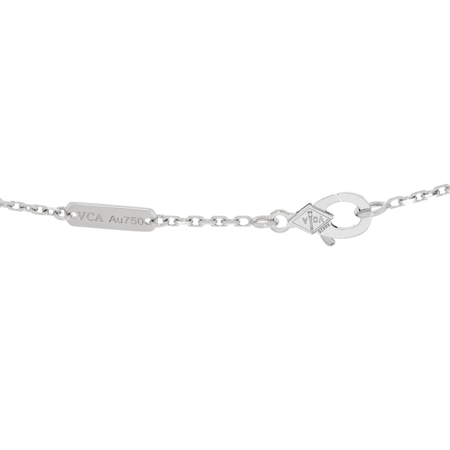 18K White Gold Diamond Small Perlee Clovers Pendant Necklace