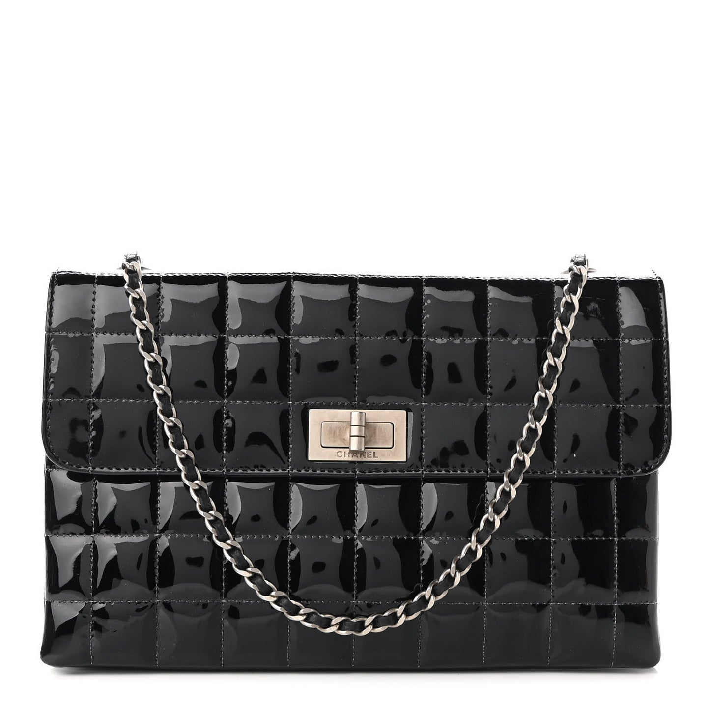 Patent Chocolate Bar Reissue Single Flap Black