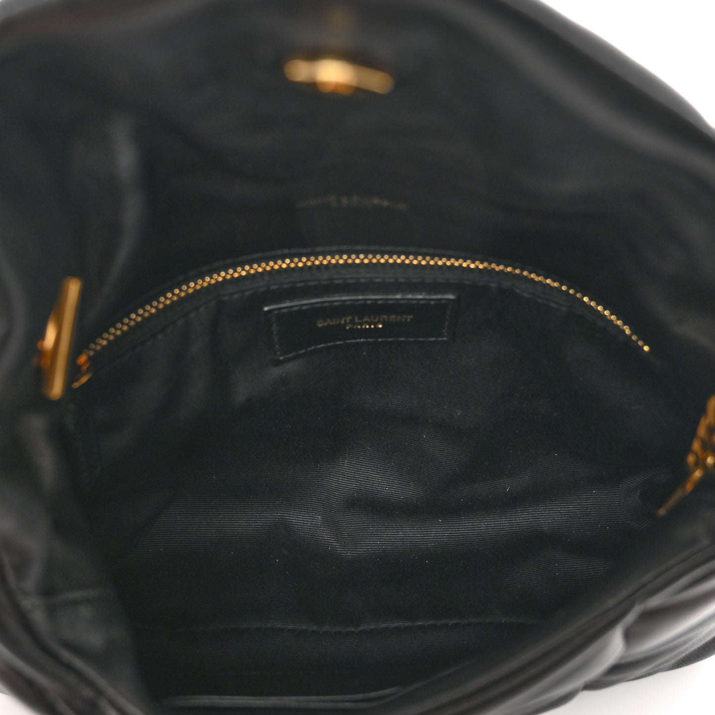 Lambskin Quilted Toy Loulou Puffer Monogram Chain Satchel Black