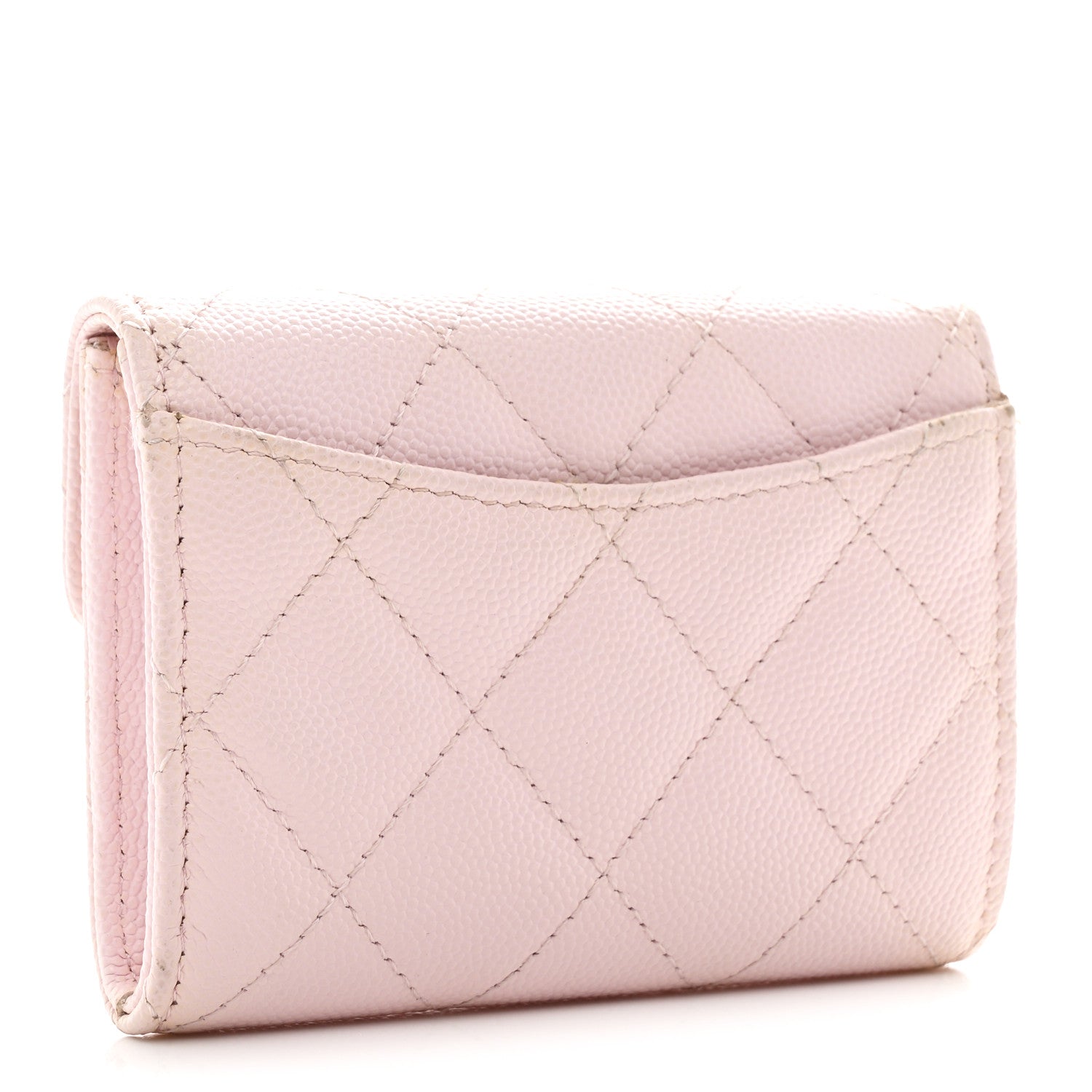 Chanel Caviar Quilted Flap Card Holder Wallet Light Pink 3 of 9
