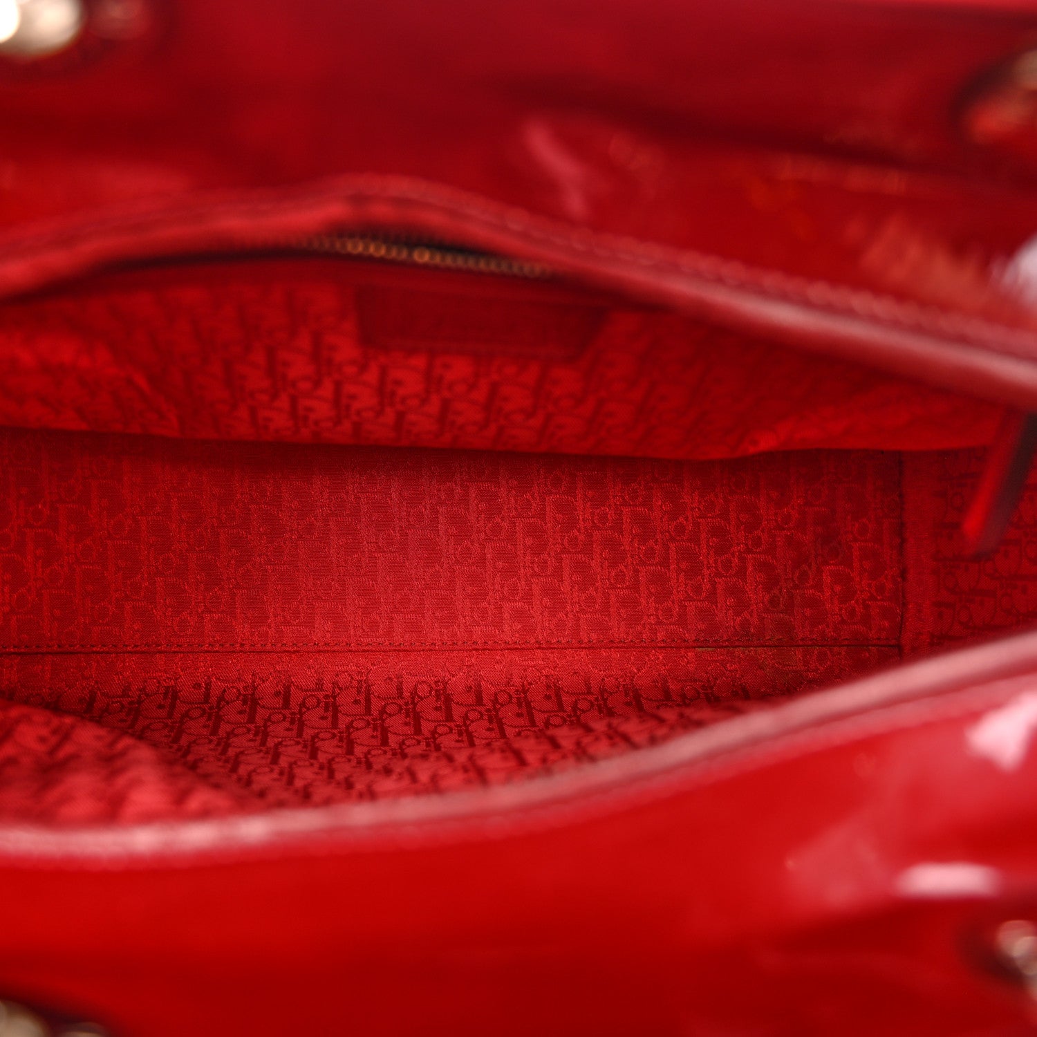 Christian Dior Patent Cannage Large Lady Dior Red 5 of 15
