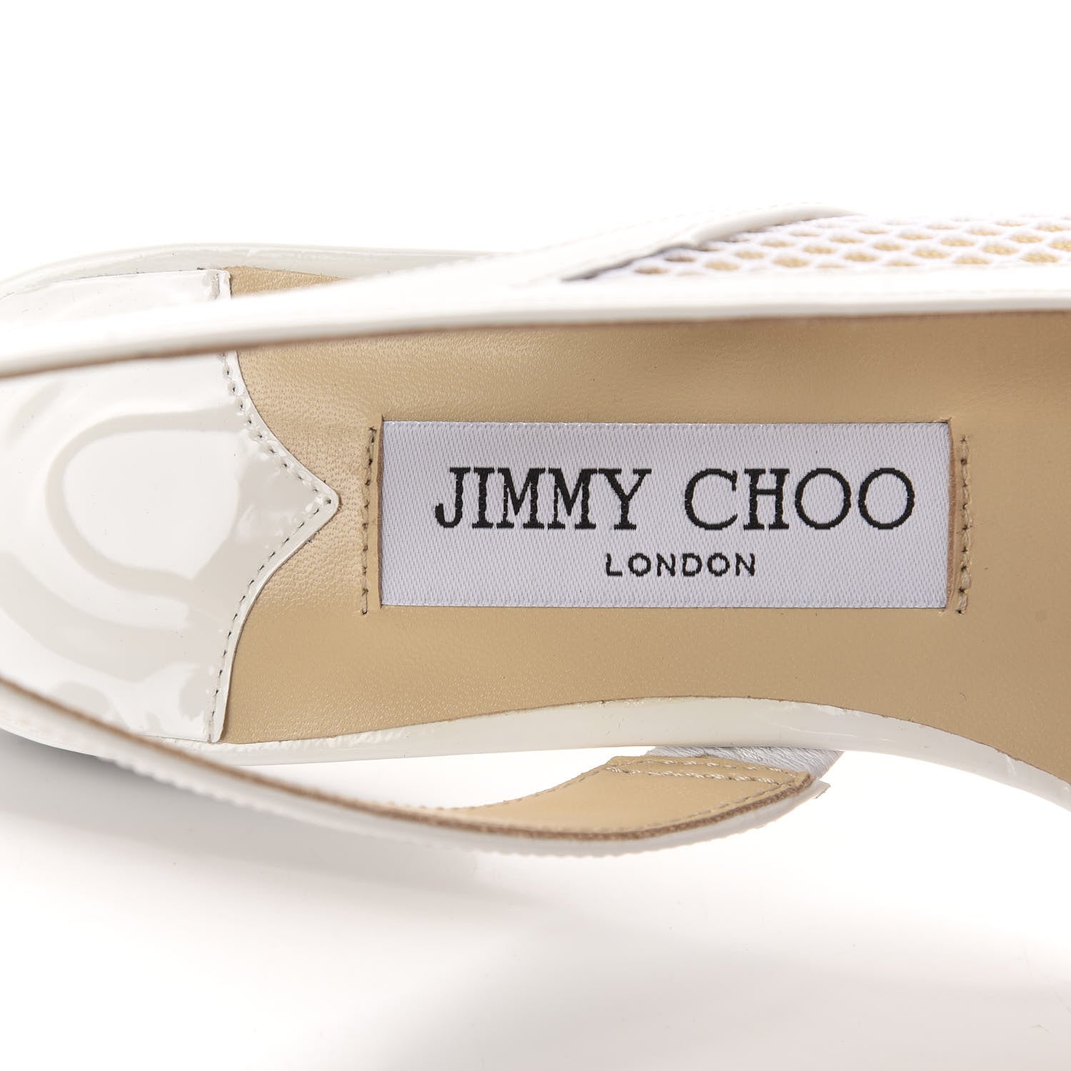 Jimmy Choo Patent Mesh Calfskin Fetto Flats 36.5 Latte 7 of 9