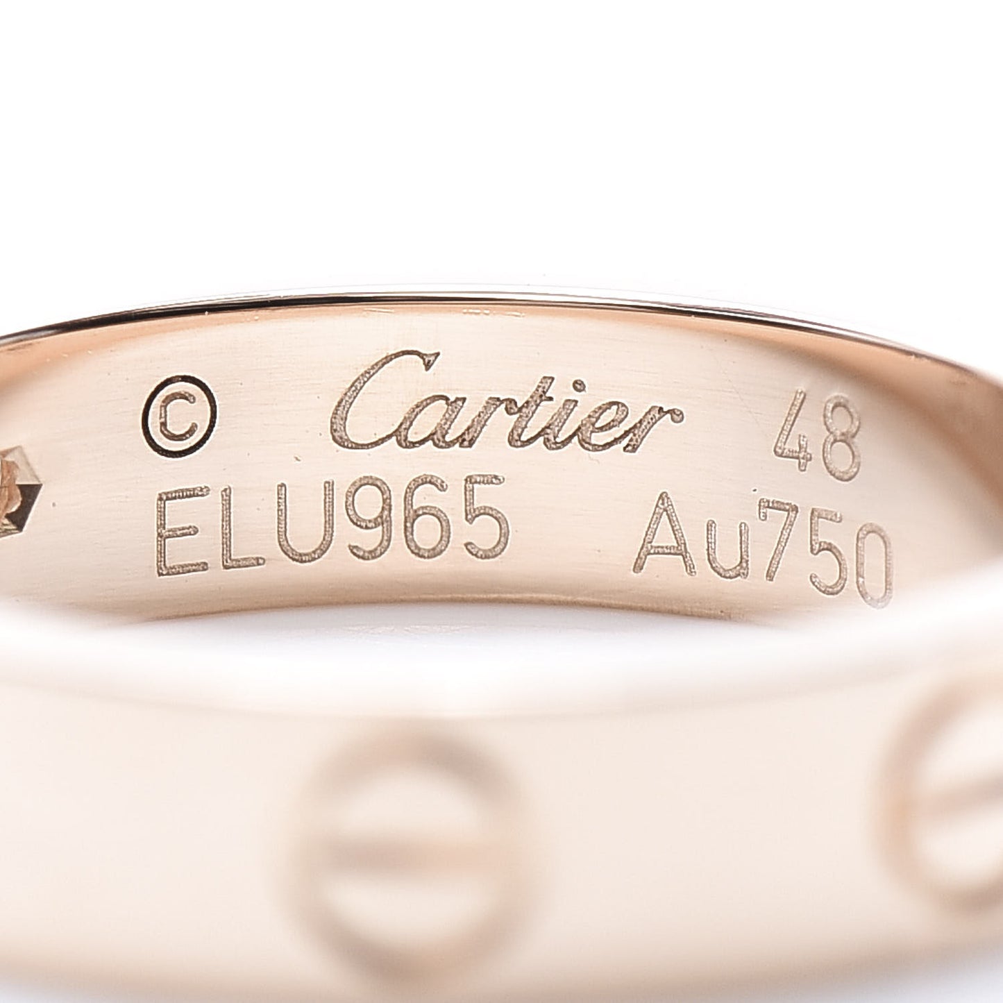 18K Pink Gold Diamond 4mm LOVE Wedding Band Ring 48 4.5