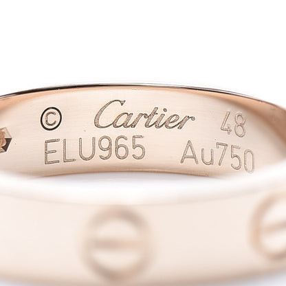 Cartier 18K Pink Gold Diamond 4mm LOVE Wedding Band Ring 48 4.5 4 of 6