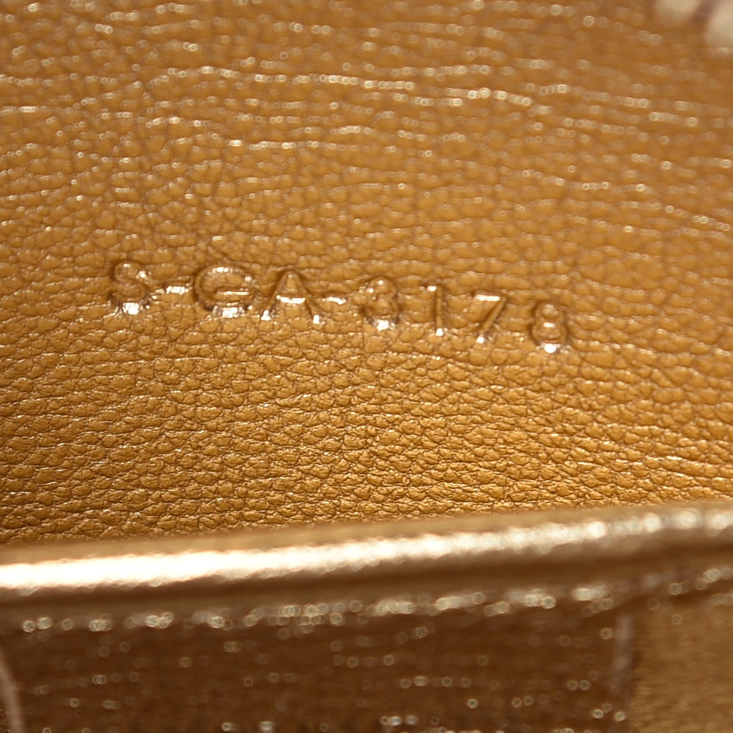 Laminated Lambskin Nano Luggage Gold